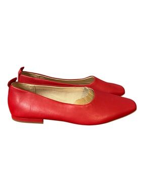 Franco Sarto Red Square Toe Flats Size 10W Minimalist Chic Ballet Shoes